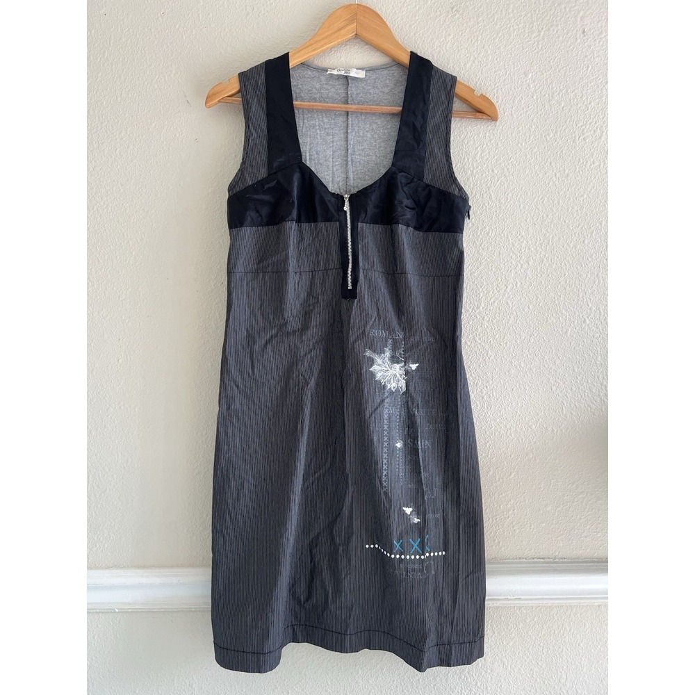 Double Jeu Paris Y2K Sleeveless Dress Sz.S Rockabilly Grunge Artsy Flaw